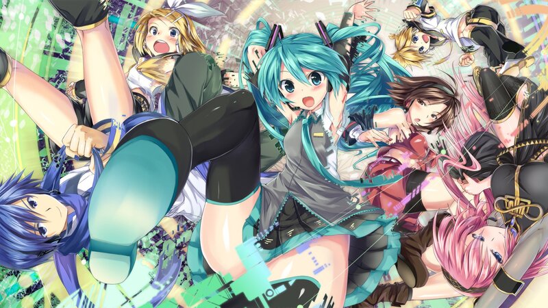 Anime Characters in Motion — Blue, Dynamic, Energetic