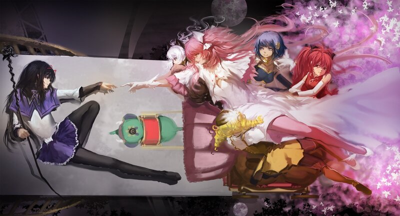 Anime Characters in Motion — Purple, Dramatic