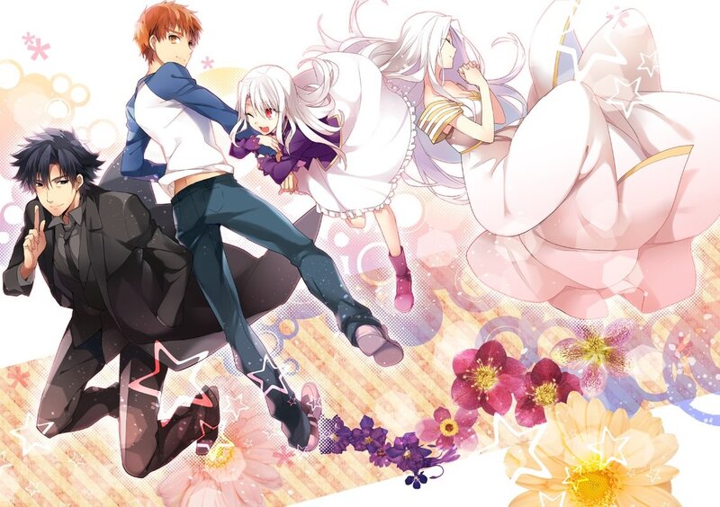 Anime Characters in Motion — White, Dynamic, Flowers