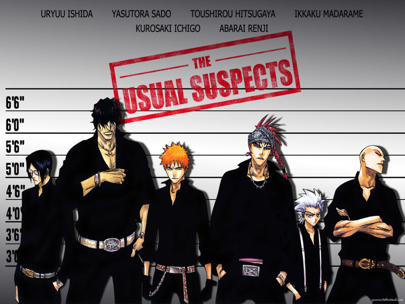 Anime Characters in Mugshot — Black, Dramatic