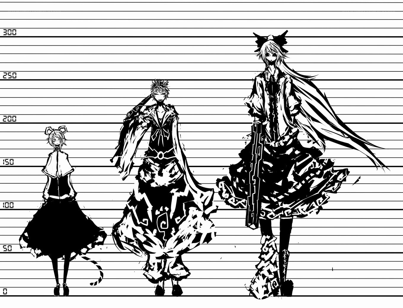 anime characters in mugshot style