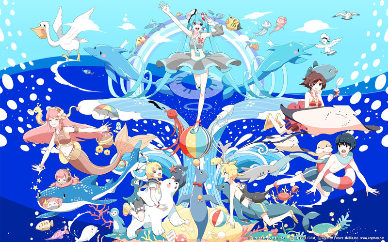 Anime Characters in Ocean — Blue