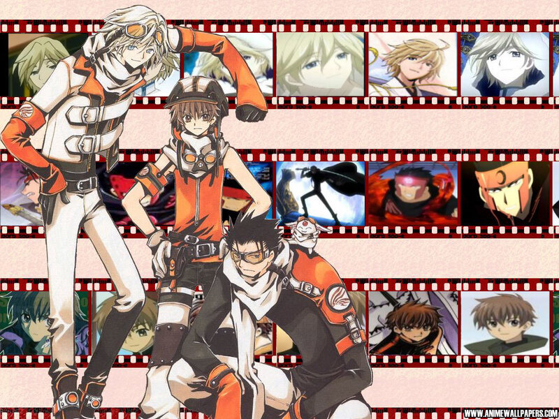 anime characters in orange and white