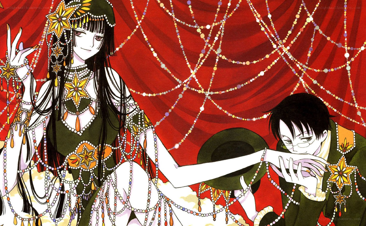 anime characters in ornate costumes