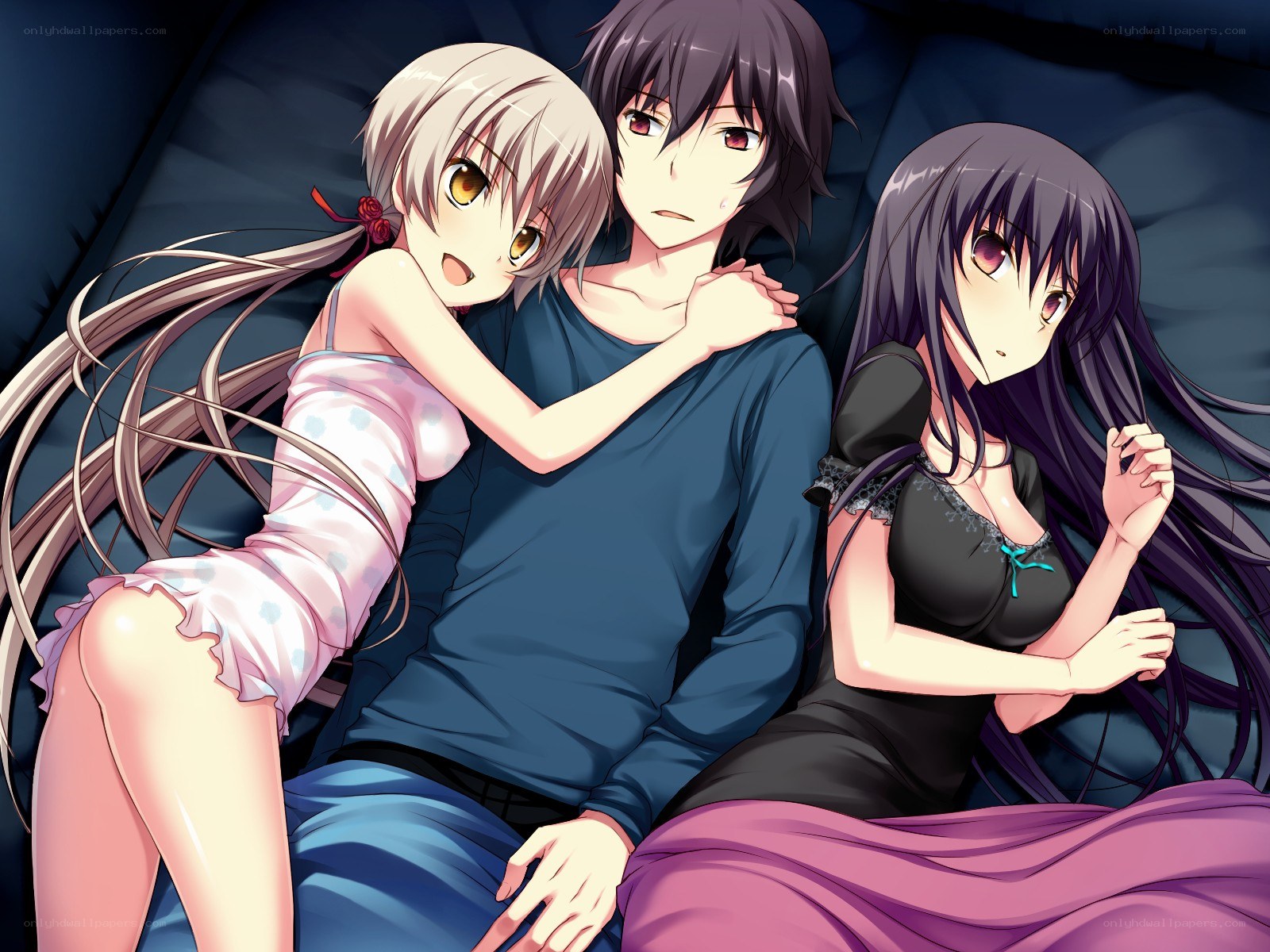 Anime characters in pajamas