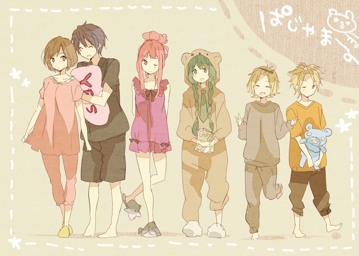 anime characters in pajamas
