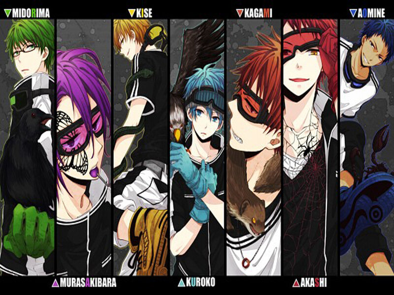 Anime Characters in Panels — Black, Dramatic, Crow
