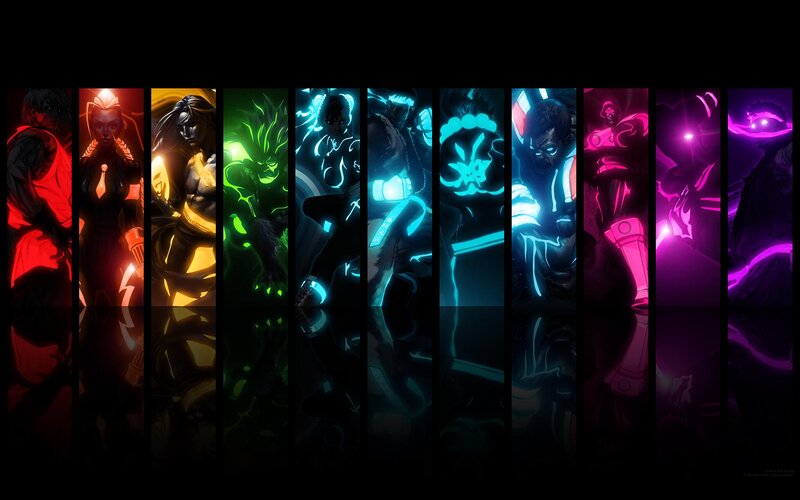 Anime Characters in Panels — Black, Dramatic, Night, Digital Art