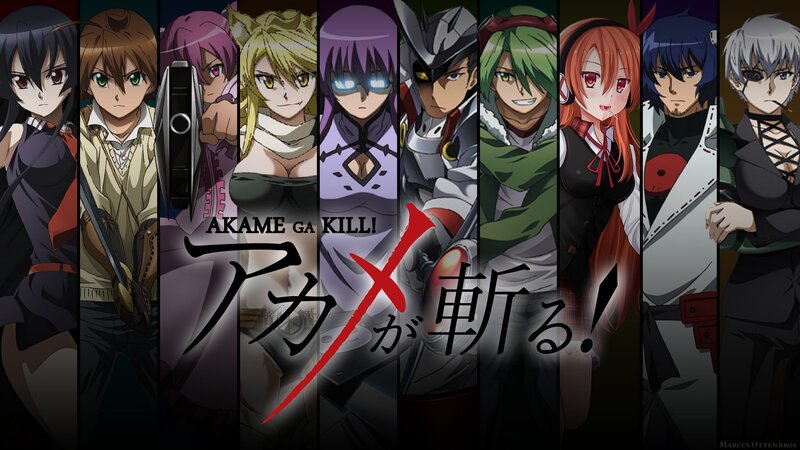 Anime Characters in Panels — Black, Dramatic, Title Text