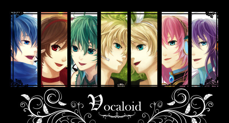 Anime Characters in Panels — Black, Stylized, Digital Art