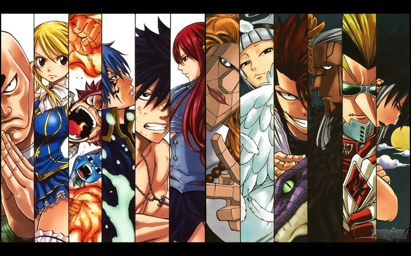 Anime Characters in Panels — Blue, Dramatic, Manga, Magic