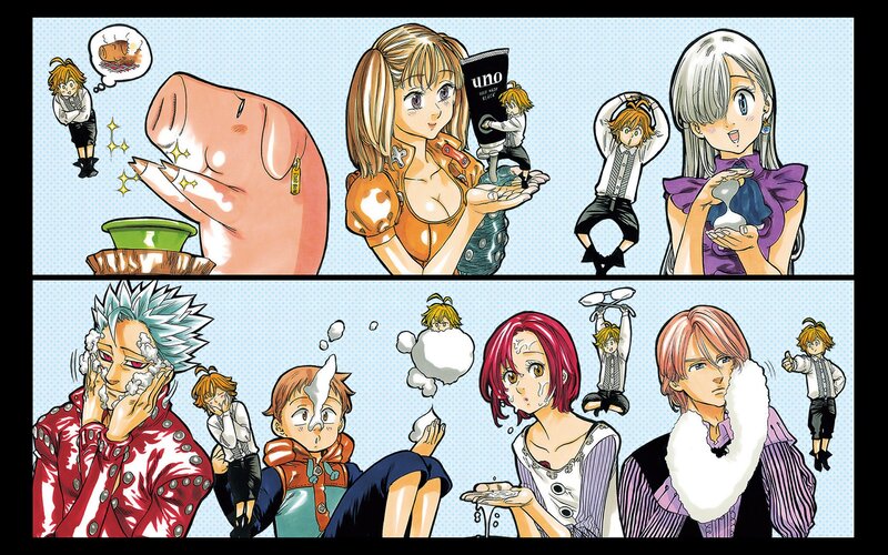 Anime Characters in Panels — Blue, Humorous