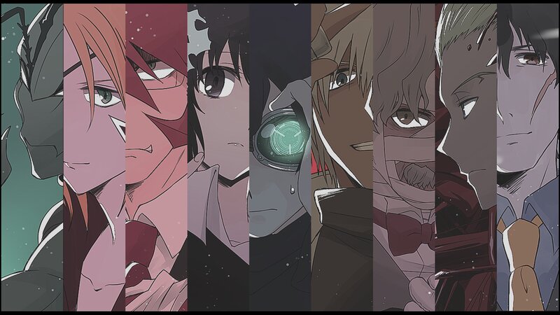 Anime Characters in Panels — Gray