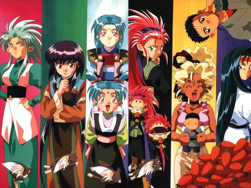 Anime Characters in Panels — Green, Colorful, Carrots