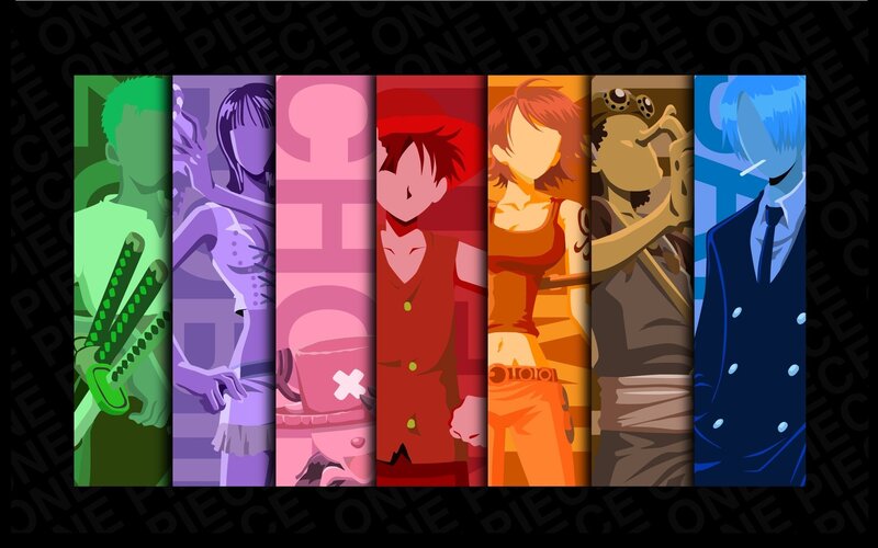 Anime Characters in Panels — Green, Colorful