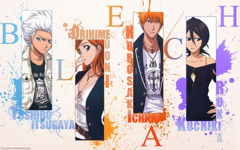 Anime Characters in Panels — Orange, Dramatic, Text