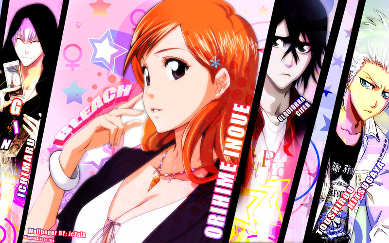 Anime Characters in Panels — Pink, Vibrant, Manga