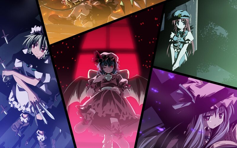 Anime Characters in Panels — Red, Dramatic, Night, Manga Art