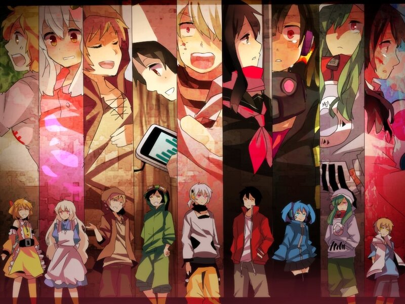 Anime Characters in Panels — Red, Dramatic, Smartphone