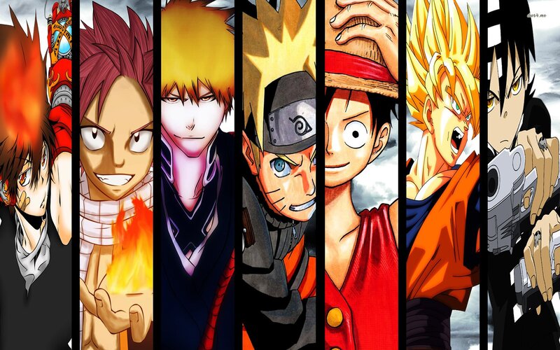 Anime Characters in Panels — Yellow, Dramatic, Manga, Fire
