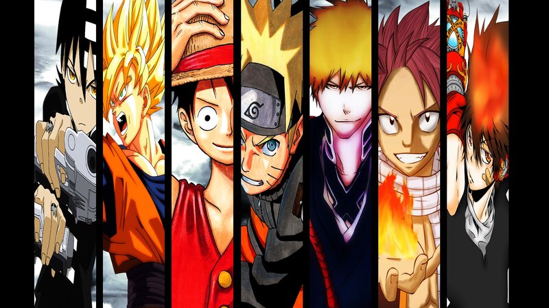 Anime Characters in Panels — Yellow, Dramatic, Manga