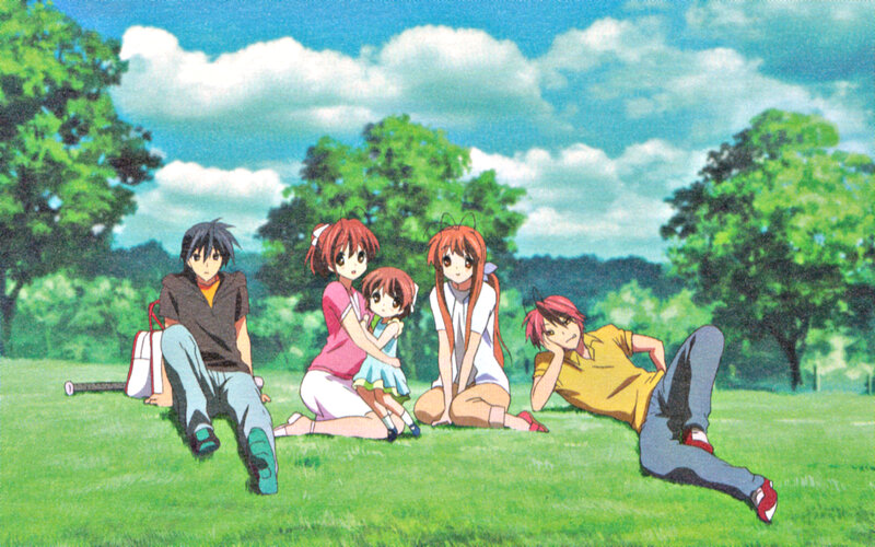 anime characters in park