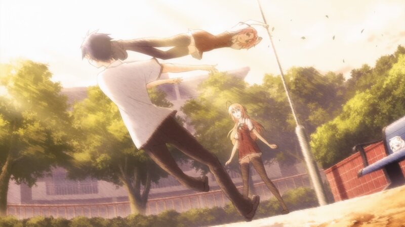 Anime Characters in Park — Green, Dramatic