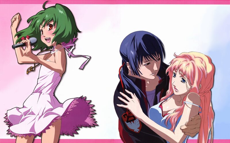 Anime characters in performance and embrace