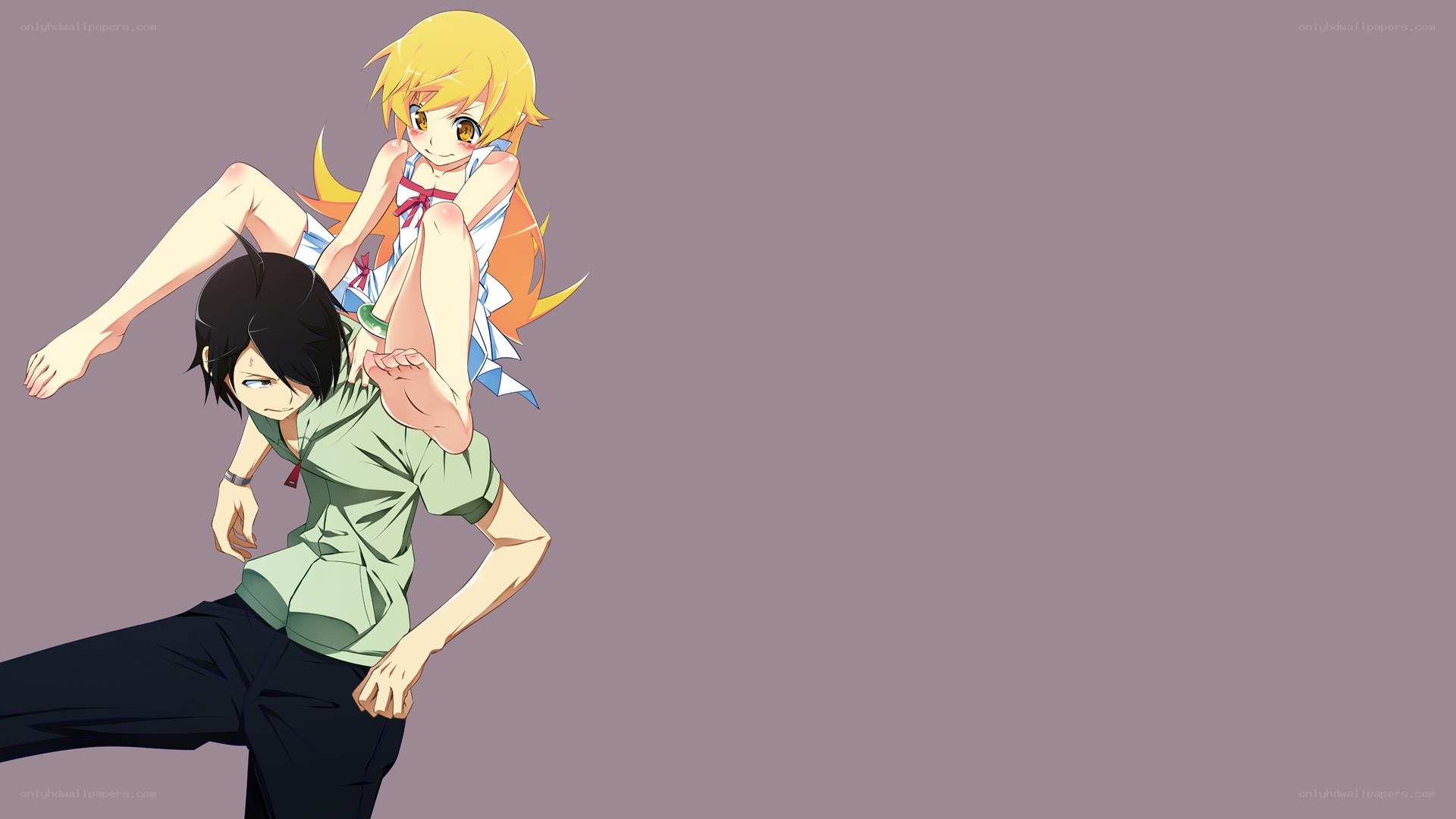 anime characters in playful pose