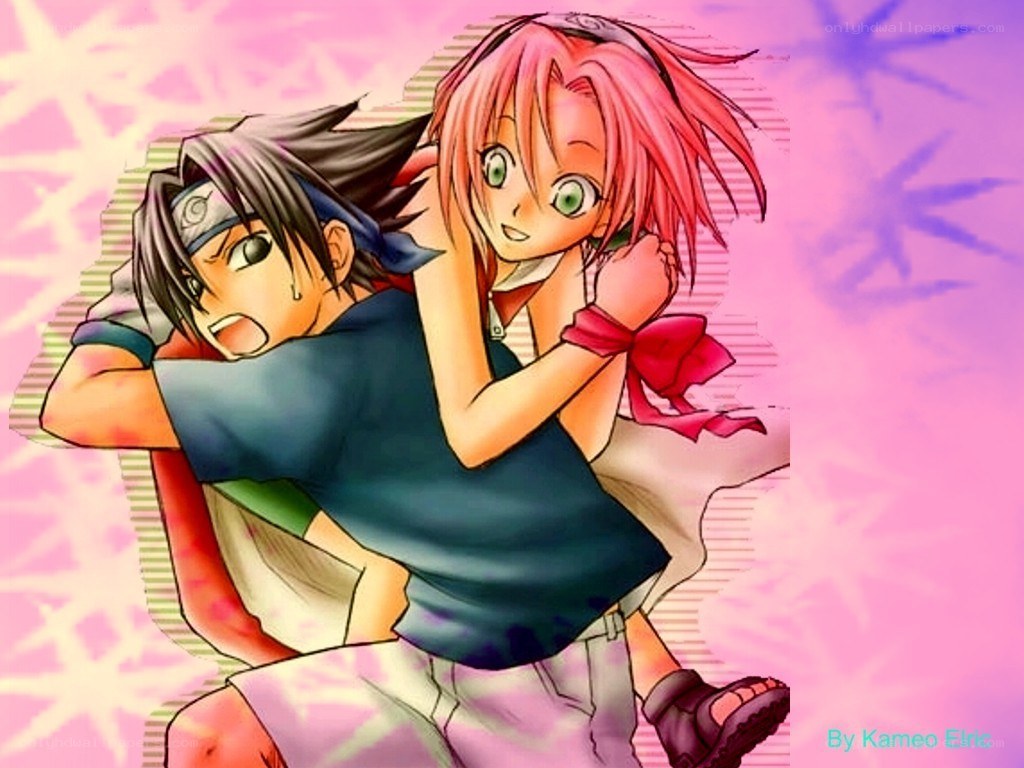 Anime characters in playful pose