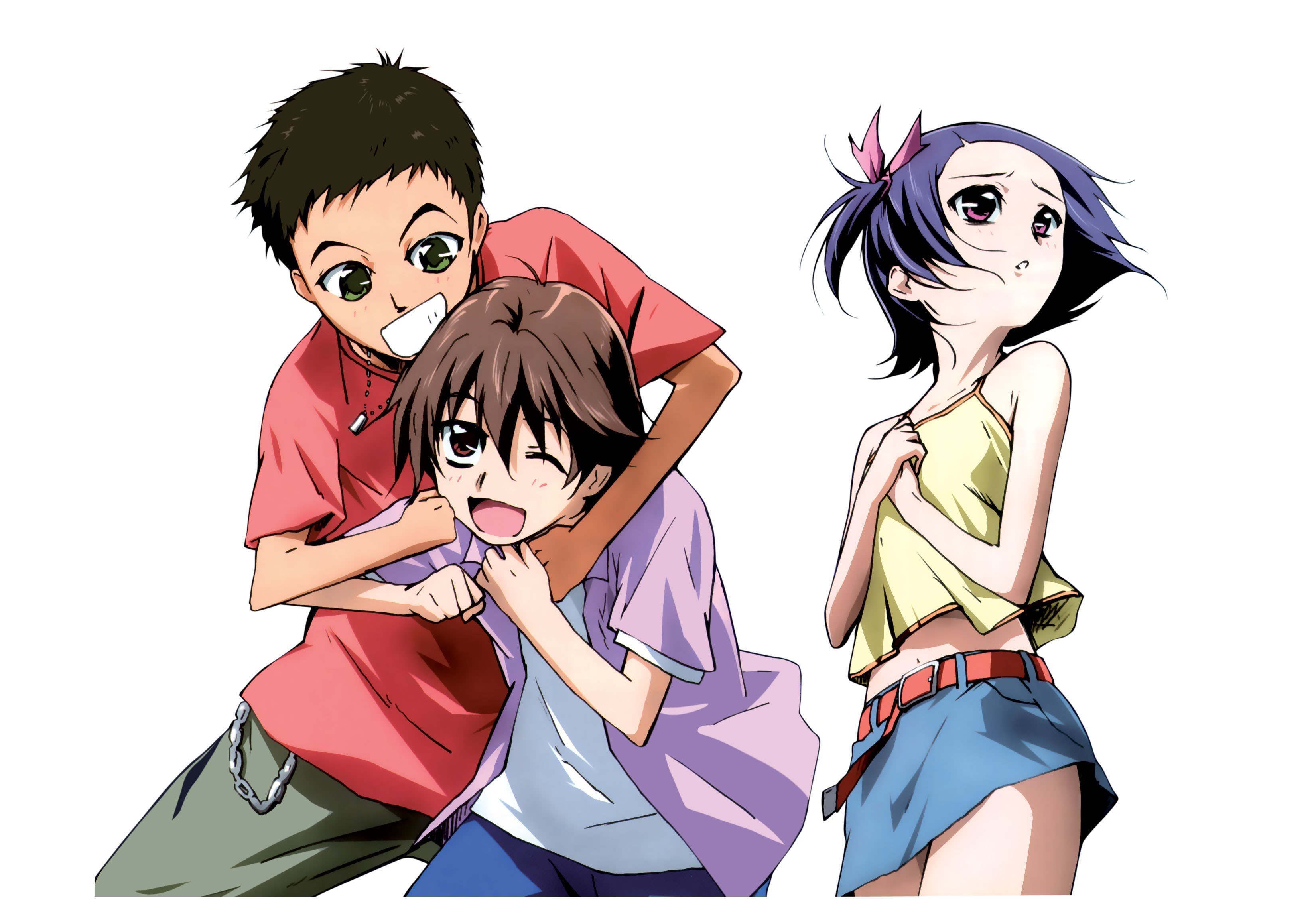 anime characters in playful scene