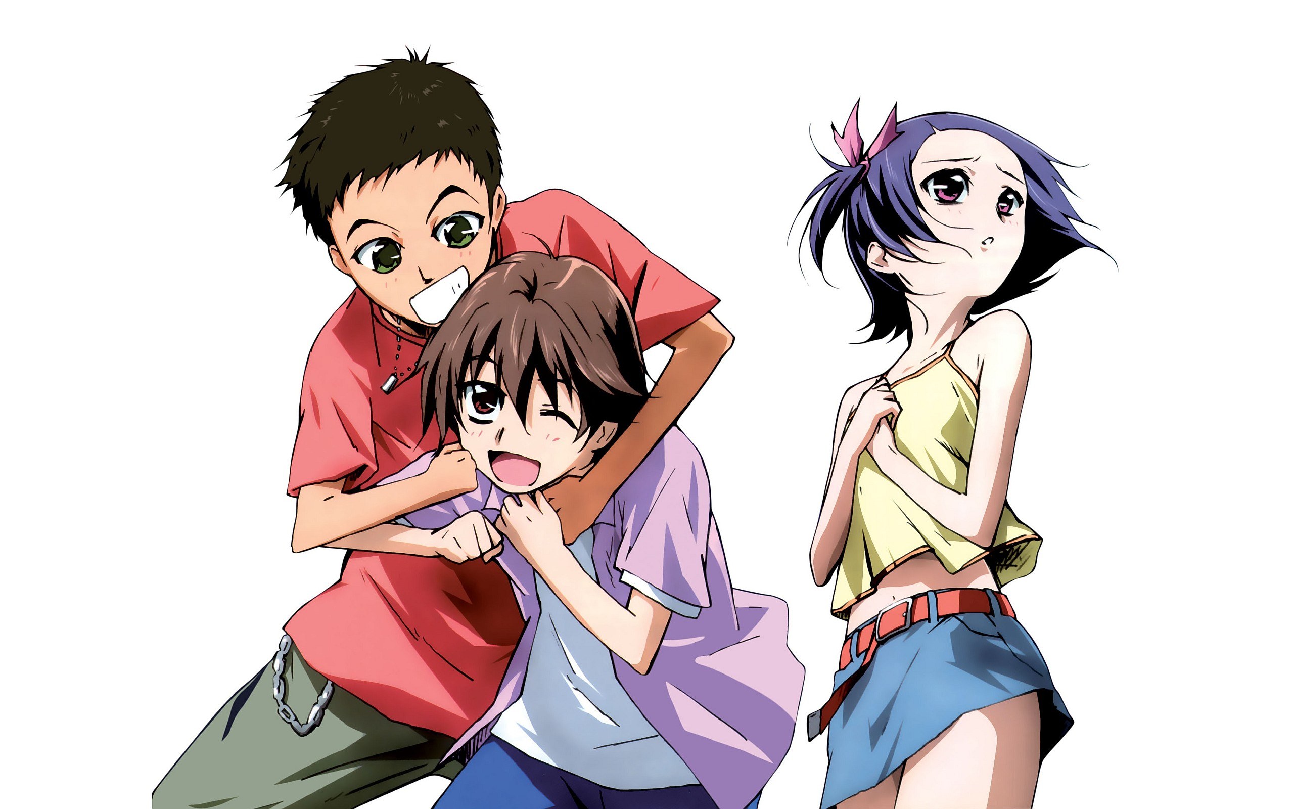 anime characters in playful scene