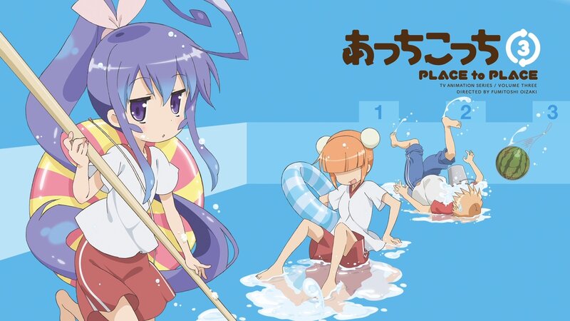 Anime Characters in Pool — Blue, Playful