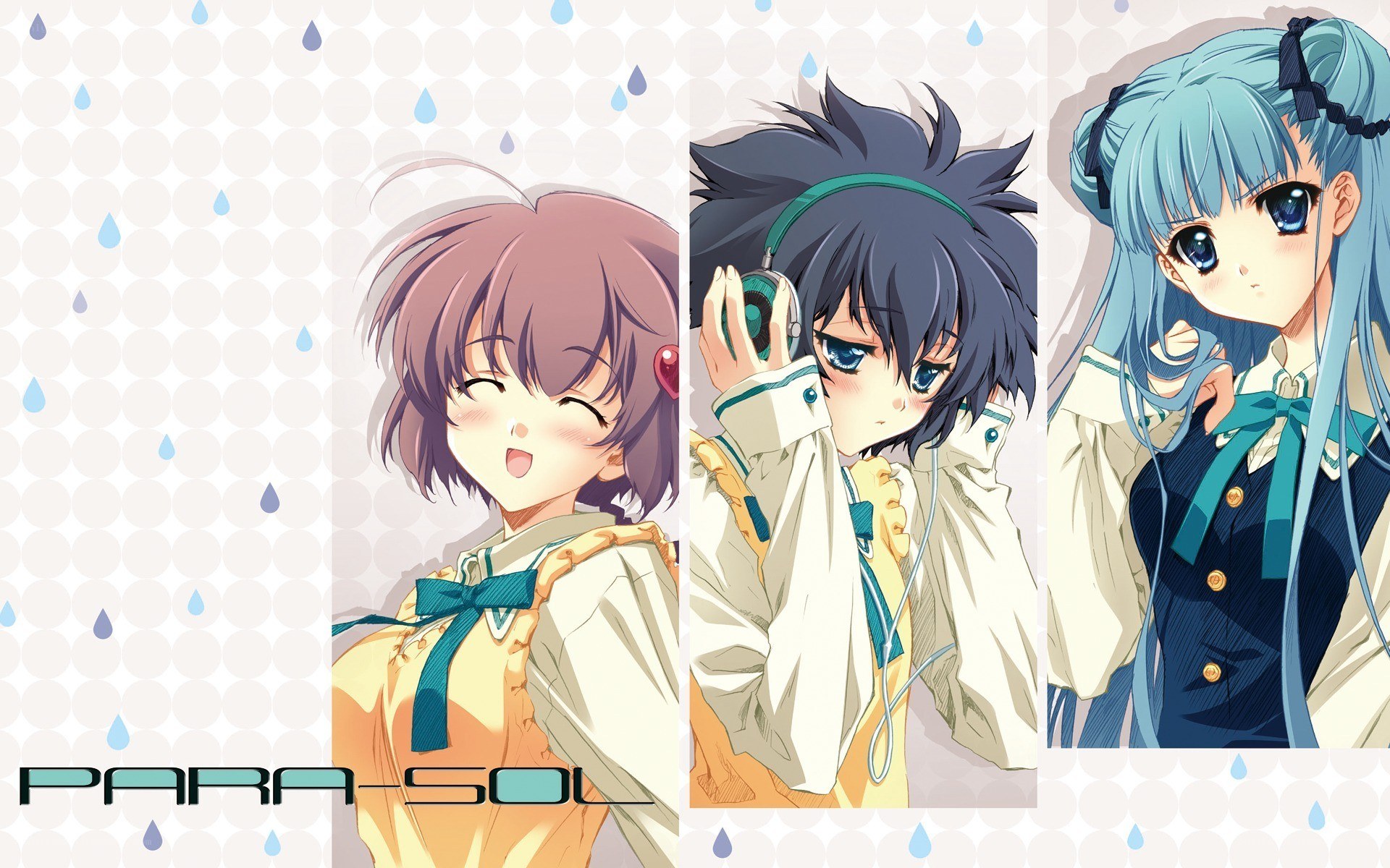 Anime characters in rain