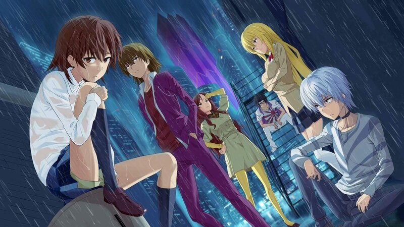 Anime Characters in Rain — Blue, Dramatic