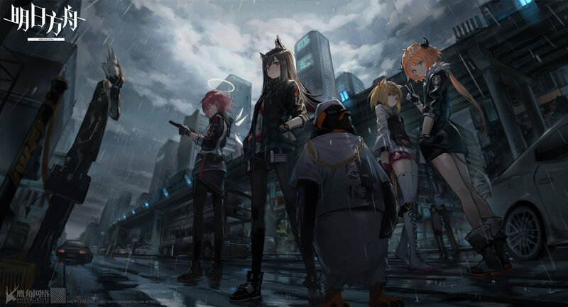 Anime Characters in Rain — Gray, Dramatic