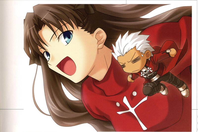 anime characters in red