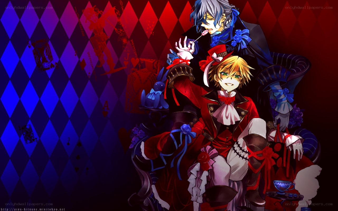 anime characters in red and blue