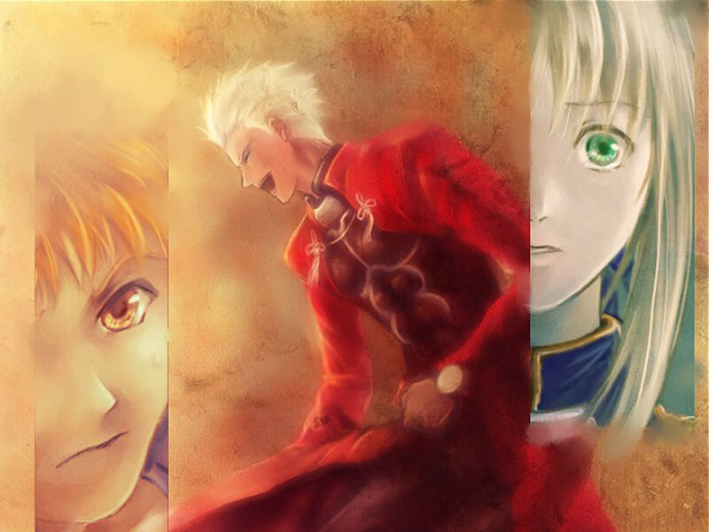 anime characters in red and blue