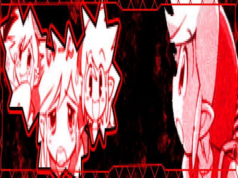 Anime Characters in Red — Distorted, Dramatic