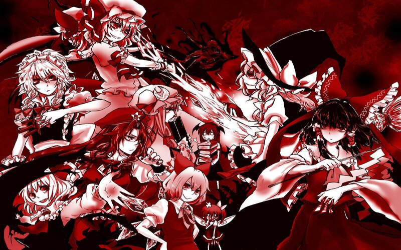 Anime Characters in Red — Dramatic, Manga