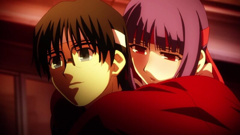 anime characters in red light