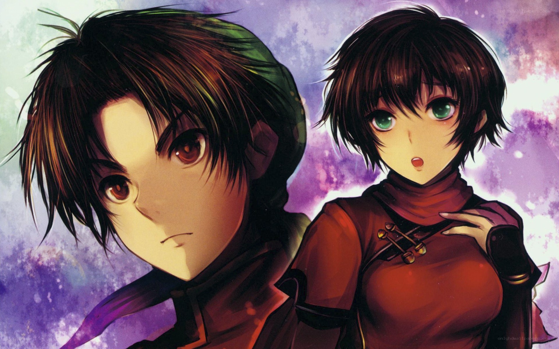anime characters in red outfits
