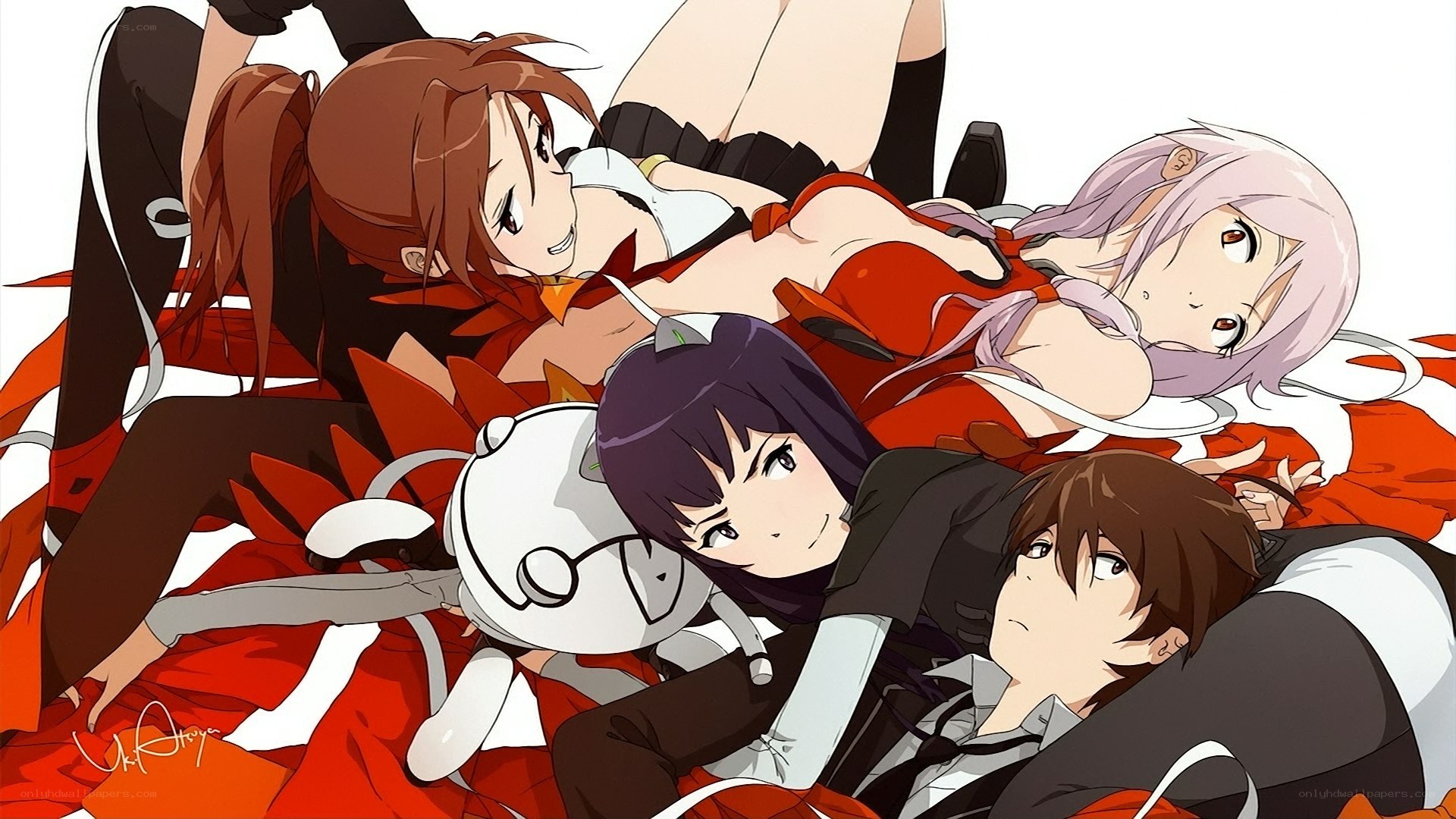 anime characters in red outfits