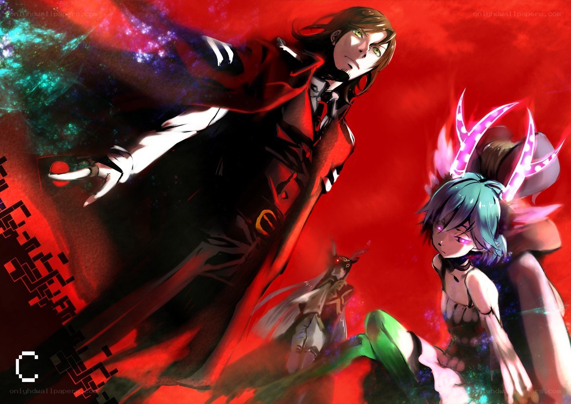 Anime characters in red scene