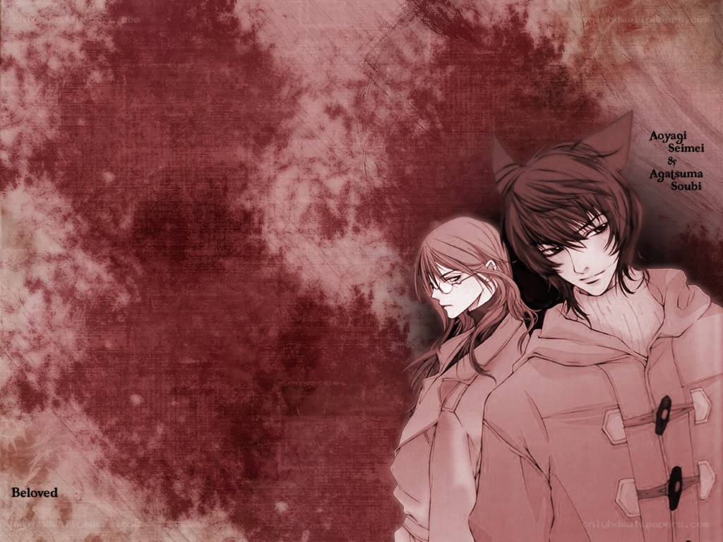 Anime characters in red tones