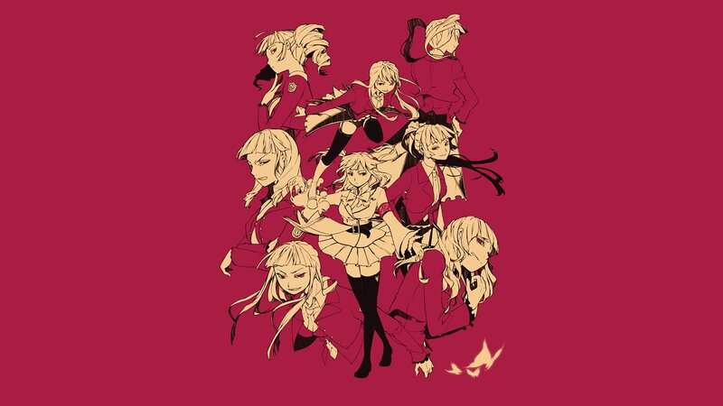 Anime Characters in Red Uniforms — Dramatic