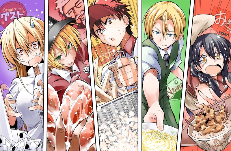 Anime Characters in Restaurant — Green