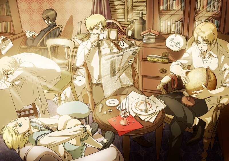 Anime Characters in Room — Brown, Calm, Afternoon