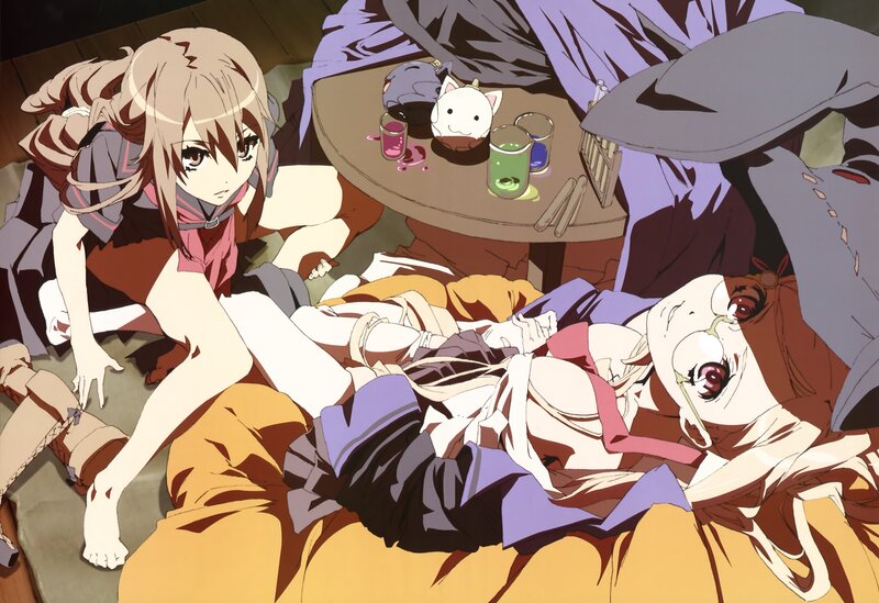 Anime Characters in Room — Brown, Chaotic, Table